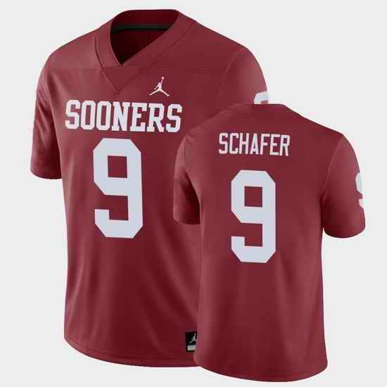Men Oklahoma Sooners Tanner Schafer Game Crimson College Football Jersey